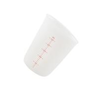 Operitacx Bécher Gradué en Silicone Blanc 500ml Double Échelle Visible, Facile à Transporter Nettoyer, Cuisine et Laboratoire