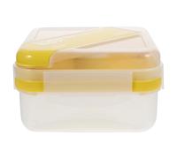 Operitacx Boîte à Bento Carrée Micro-ondable pour Déjeuner, Jaune | PP et Silicone, Design Transparent Léger, Usage Bureau et Voyage, Nettoyage Facile, Format Repas