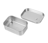 Operitacx Boîte de Conservation Alimentaire Argenté Acier Inoxydable 600ml | Format Rectangulaire Compact et Léger, Couvercle, Compatible avec Plaque à Induction