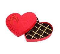 Operitacx Boîte en Papier Rouge à 18 Compartiments pour Chocolats, Coffret en Forme de Cœur avec Nœud, Emballage pour Bonbons et Petits Cadeaux, Fête des Mères et Saint-valentin