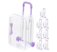 Operitacx Boîtes à Dragées pour Mariage de Mini Valise 8pcs Pourpre en Ps Réutilisables et Portables Décoration de Fête ou Voyage