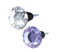 Operitacx Bouchon de scellage de bouteille 2Pcs Bouchon de boisson de bar en cristal pour bouteilles de cocktail et de bière décoration de cuisine Couleur Aléatoire