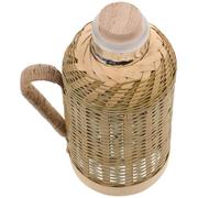 Operitacx Bouilloire Chauffante Rétro en Verre et Bambou 1,3l Isolation Thermique et Facile à Nettoyer pour Usage Intérieur et Extérieur
