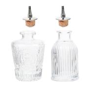 Operitacx Bouteilles D'amer Bouchon Fin 2pcs en Verre de Style Japonerie Design Rétro Simple Apportant Goût Subtil et Arôme Unique pour Cocktails et Absinthe