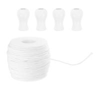 Operitacx Bouton De Tirage Aveugle Blanc 2.2 MM 50 MèTres 1 Set Cordon De Rideau en Polyester ABS pour Stores IntéRieurs Et RéParations De Rideaux