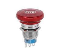 Operitacx Bouton-poussoir Arrêt Urgence Métal Étanche Tête Champignon Verrouillage Broches Compatible Extérieur pour Machines et Générateurs