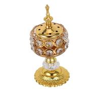 Operitacx Brûleur Parfum Main en Fer Or Vintage Plateau Décoratif, Diffuseur D'aromathérapie pour Parfum Résine et Cônes, Accessoire Élégant pour Décoration Intérieure