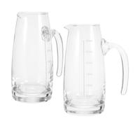Operitacx Carafe de Service de Vin Individuelle en Verre 300ml avec Poignée Ergonomique et Graduation, Lot de 2 Set de Set de Pièces, pour Dégustation et Fêtes