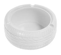 Operitacx Cendrier Décoratif Unique en Résine, Forme Pneu, Blanc | Objet de Table Portable, pour Cigarettes et Allumettes, Style Rétro, Salon, Bureau, Présent
