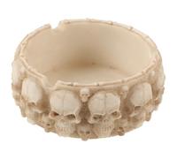 Operitacx Cendrier en Résine de Crâne Beige Surface Lisse et Base Stable, Décoration Originale pour Maison ou Restaurant, pour Halloween
