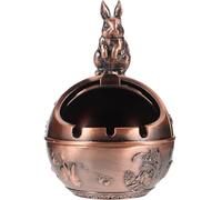 Operitacx Cendrier et Pratique en Alliage de Zinc de Lapin Vintage Léger et Résistant au Feu Style Rétro Unique Décoratif pour Bureau ou Terrasse