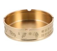 Operitacx Cendrier Rétro en Laiton Rond pour Bar et Restaurant, Résistant aux Chocs, Design Élégant et Prévention des Chutes de Cendres, Présent pour Fumeur