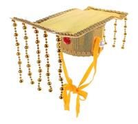Operitacx Chapeau D'empereur Chinois Ancien en Carton Or, Style Oriental Décoratif et Confortable, Accessoire pour Cosplay et Port Quotidien