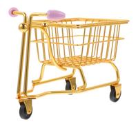 Operitacx Chariot de Supermarché Miniature en Fer pour Rangement D'éponge Maquillage, Support Décoratif et Égouttoir à Éponges, pour Bureau ou Salle D'étude Couleur Aléatoire