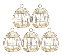 Operitacx Coffret à Offrir Facile à Utiliser Boîte à Bonbons 5pcs Forme Cage à Oiseaux Dorée sans Blesser Mains, Décorative pour Mariage en Forêt