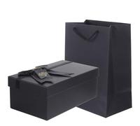 Operitacx Coffret Présent Élégant 2 Pièces Noir Taille 4 pour Parfum et Rouge à Lèvres, Boîte Cartonnée Raffinée Paquet à Main, Emballage Saint-valentin Mariage et Cosmétiques