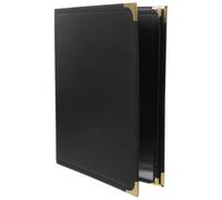 Operitacx Couverture Facile à Nettoyer Noir en Pvc Résistant à L'usure de Menu Protège Efficacement les Menus pour Usage Cuisine et Restaurant