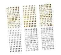 Operitacx D'autocollants en Dorure à Chaud Lettres et Chiffres 6 Feuilles et Faciles à Enlever sans Résidu pour Scrapbooking Décoration D'objets Créatifs