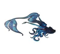 Operitacx Décoration Murale Design Artistique Élégant en Fer Bleu Installation Facile Sirène pour Jardin et Maison Décor Extérieur Polyvalent