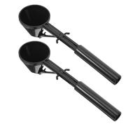 Operitacx Ensemble de 2 Cuillères Doseuses en Plastique avec Entonnoir Noir, Réutilisables pour Épices et Ingrédients de Pâtisserie, Cuisson Quotidienne