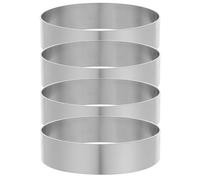 Operitacx Ensemble de 4 cercles à mousse en acier inoxydable : moules à gâteaux ronds de 7,9 x 1,5 cm - mini cercles antiadhésifs pour biscuits, pâtisseries, crumpets et crêpes - Moule à