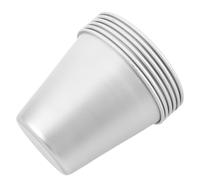 Operitacx Ensemble de 6 Moules à Muffins Ronds en Alliage D'aluminium Argenté, Design Haut et Résistant Chaleur, pour Cupcakes et Puddings Maison