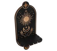 Operitacx Étagère en Cristal Noire en Bois pour Pierres et Plantes Aériennes, Présentoir Délicat Suspendu pour Décoration Intérieure de Maison et Boutique