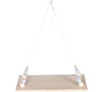 Operitacx Étagère Suspendue Décorative en Bois Perles et Pompons | Rangement Mural pour Salon et Chambre, Style Créatif Beige, Finition Soignée, Détails Exquis Style Aléatoire