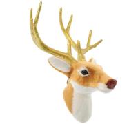 Operitacx Figurine de Renne Décoration Tête de Wapiti Tête de Cerf en Laine Artificielle, Fait Main, Légère, pour Noël et Autres Fêtes, Décor de Sapin et Accessoire Photo