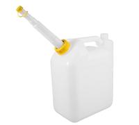 Operitacx Flacon Mélangeur D'huile Moteur 2 Temps 4l Portable en Abs Blanc avec Tuyau de Remplissage pour Débroussailleuse et Kart, Récipient Léger et Pratique