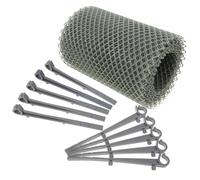 Operitacx Grillage de Protection pour Gouttières 6 M X 16 Cm Maille Hexagonale en Acier Galvanisé Gris avec Crochets Gris, Protège-gouttière Anti-feuilles, Filtre pour Toiture et Évacuation