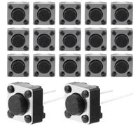 Operitacx Interrupteur Tactile Momentané à Deux Pieds en Plastique Noir, Contrôle Léger, Facile à Installer, pour Pcb et Breadboard, Lot de 100 Pièces