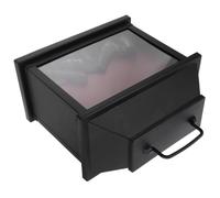 Operitacx Lanterne Décorative de Noël LED Noire, Portable, Suspendue | Plastique, Poignée, Lampe Décorative sans Flamme, Chambre et Fête, Ambiance de Cheminée
