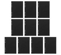 Operitacx Lot de 10 intercalaires A5 à pochettes, feuilles mobiles perforées 6 trous avec pochettes enveloppes, recharges pour classeurs, agendas, carnets de voyage (noir)