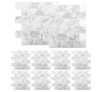 Operitacx Lot De 10 Papiers Peints Autocollants 3D Effet Brique Imperméables Anti-Huile 12X12 Pouces Crédence Adhésive Amovible Pour Cuisine Et Salle De Bain Protection Murale