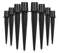 Operitacx Lot de 10 piquets de Terre métalliques en Aluminium Noir - Pied de Lampe pour Lampes solaires - Remplacement Universel - 13,5 cm - Piquet Lumineux de Chemin - Pelouses, Jardins et