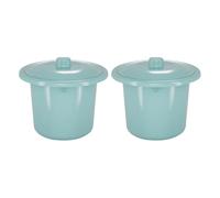 Operitacx Lot de 2 Crachoirs en Plastique Épais avec Couvercle, Pot Portable Unisexe pour Garçon et Filles, Léger et Compact, Adapté pour Chambre et Voyage, Seau Toilette Couleur Aléatoire