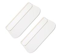 Operitacx Lot de 2 Étagères Murales Pliables en PP Blanc, Design Cadre Épaissi, Étagères Flottantes sans Vis pour Salle de Bain et Salon, Style Simple et Fonctionnel