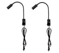 Operitacx Lot de 2 Lampes Liseuse LED Murale avec Bras Flexible, Éclairage Ciblé, Fixation Murale, Lumière Douce pour Chambre à Coucher, Alimentation Ac220-240v, Lecture Confortable