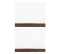 Operitacx Lot de 2 porte-affiches en acrylique avec base en bois - Présentoir incliné transparent pour certificats A4, menus ou photos - Affichage horizontal pour bureau, magasin ou hôtel
