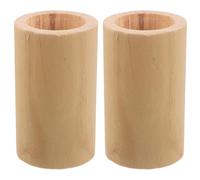 Operitacx Lot de 2 rehausseurs de lit en Bois : Patins cylindriques pour Pieds de Meubles, rehausseurs Ronds de 12,2 cm (4,8 Pouces) pour sommier, Table, canapé, Bureau, Commode.