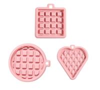 Operitacx Lot de 3 Moules en Silicone pour Gâteaux DIY Moules à Gaufres Forme Carrée Ronde et Cœur Faciles à Nettoyer et Lavables pour Chocolat et Pâtisserie Couleur Couleur Aléatoire