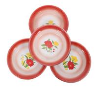 Operitacx Lot de 4 Assiettes Émaillées Blanches pour Fruits et Desserts, Plateau de Service Pratique en Émail, pour Réunion Familiale ou Boutique de Desserts