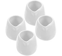 Operitacx Lot de 4 mini pots à lait en céramique blanche 50 ml - Petit récipient à lait pour la cuisine, le café, le thé
