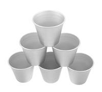 Operitacx Lot de 6 Moules à Pudding Ronds en Alliage D'aluminium Argenté, Design Haut, Usage Polyvalent pour Pâtisserie et Cuisson de Muffins