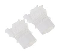 Operitacx Manchettes Décoratives Style Élégant et Raffiné Poignets en Chiffon Extensible Confortables en Dentelle Blanche 1 Paire pour Femmes Adaptée aux Filles et Dames