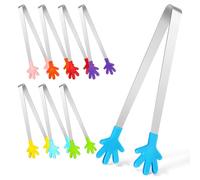 Operitacx Mini Pinces Alimentaires Silicone Lot de 8 en Acier Inoxydable 304 Solides et Pratiques Cuisine, Buffet et Groupes Nombreux en Voyage