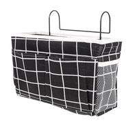 Operitacx Panier de Rangement Suspendu Pratique en Tissu et Fer pour Chevet, Pochette de Rangement Noire, pour Maison et Chambre à Coucher