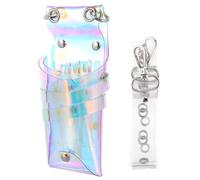 Operitacx Paquet Élégant Multifonction Banane et Compartiments en Tpu de Multiples Rangement Ciseaux Peignes, Design Transparent Coloré pour pour Coiffeurs Professionnels