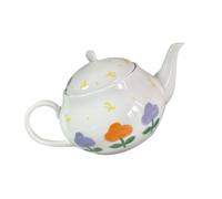 Operitacx Petite Théière en Céramique Blanche de Style Japonerie 380ml, Surface Lisse et Ronde, Facile à Nettoyer, pour Maison, Hôtel ou Salle de Réunion